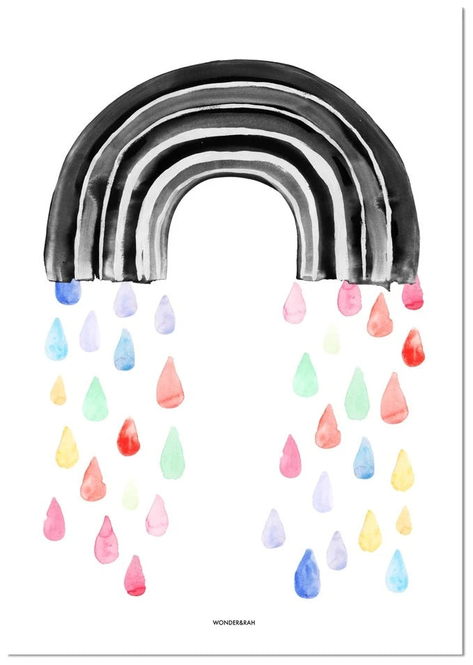 Rainbow Rain Children’s Print – A3