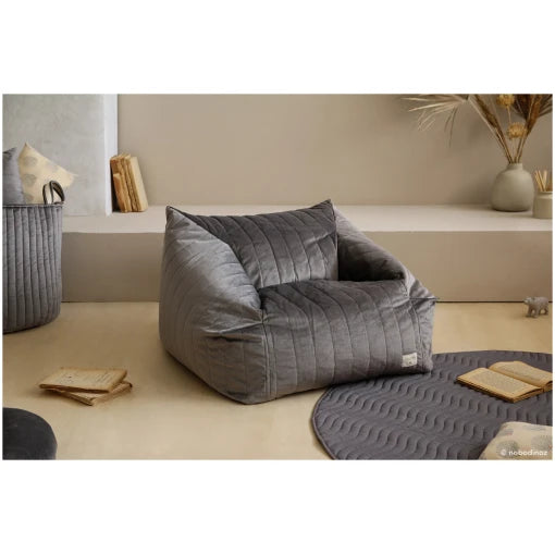 Chelsea armchair beanbag • velvet slate grey
