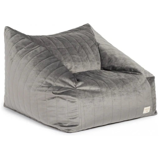 Chelsea armchair beanbag • velvet slate grey