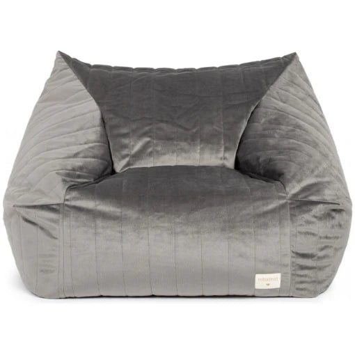 Chelsea armchair beanbag • velvet slate grey