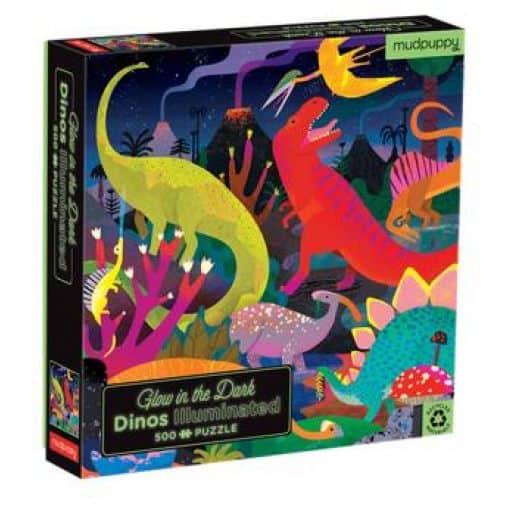 Dinosaurs Illuminated 500 Piece Glow in the Dark Family Puzzle