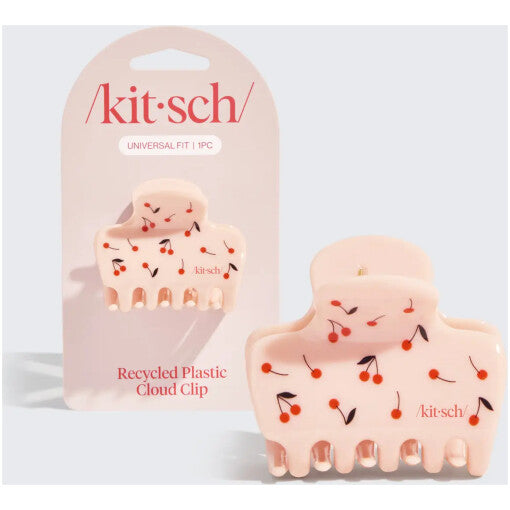 Cherry Print Cloud Claw Clip – Medium