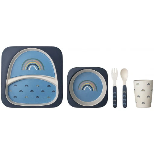 Henry Serving Set, Blue, Bamboo