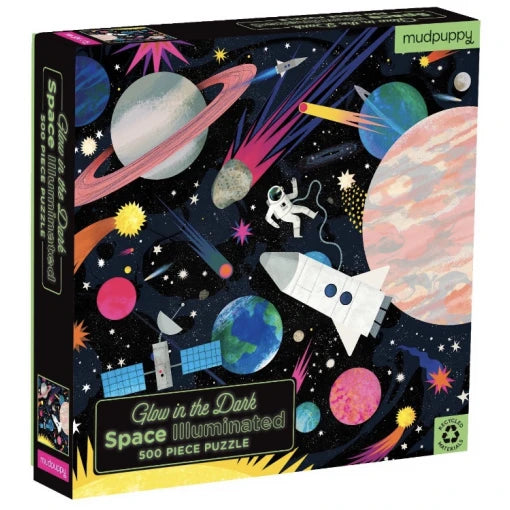 Space Illuminated 500 Piece Glow in the Dark Family Puzzle