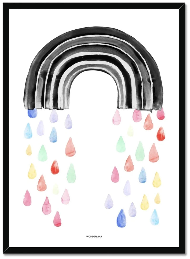 Rainbow Rain Children’s Print – A3