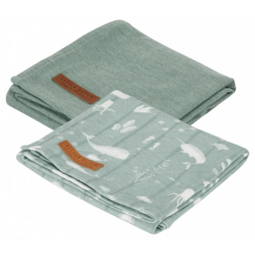 Muslin cloths 70 x 70 Ocean Mint/Pure Mint