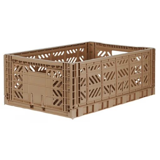 Maxi Folding Crate – Warm Taupe