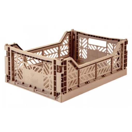 Midi folding Crate – Warm Taupe
