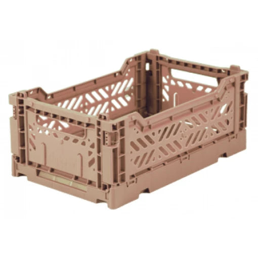 Mini folding crate – Warm Taupe