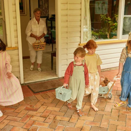 Piki Rattan Basket – Vintage Blue