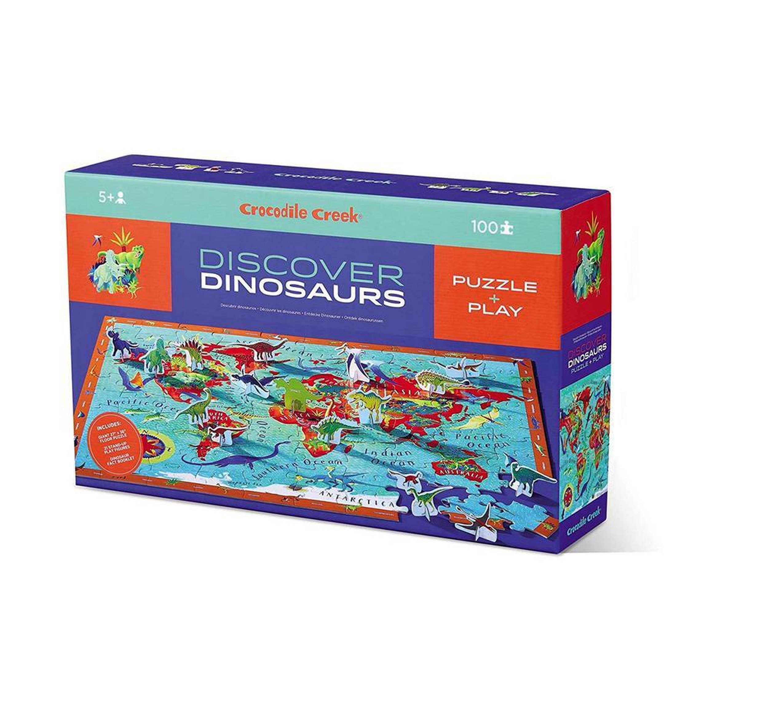 Entdecken Sie Dinosaurier-100 Teile Puzzle-Puzzle-Crocodile Creek-jellyfishkids.com.cy