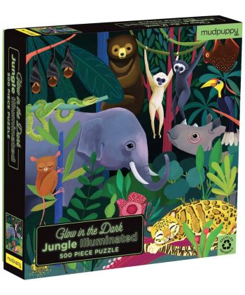 Jungle - Illuminated Glow In The Dark Family Puzzle-Puzzle-MUDPUPPY-jellyfishkids.com.cy