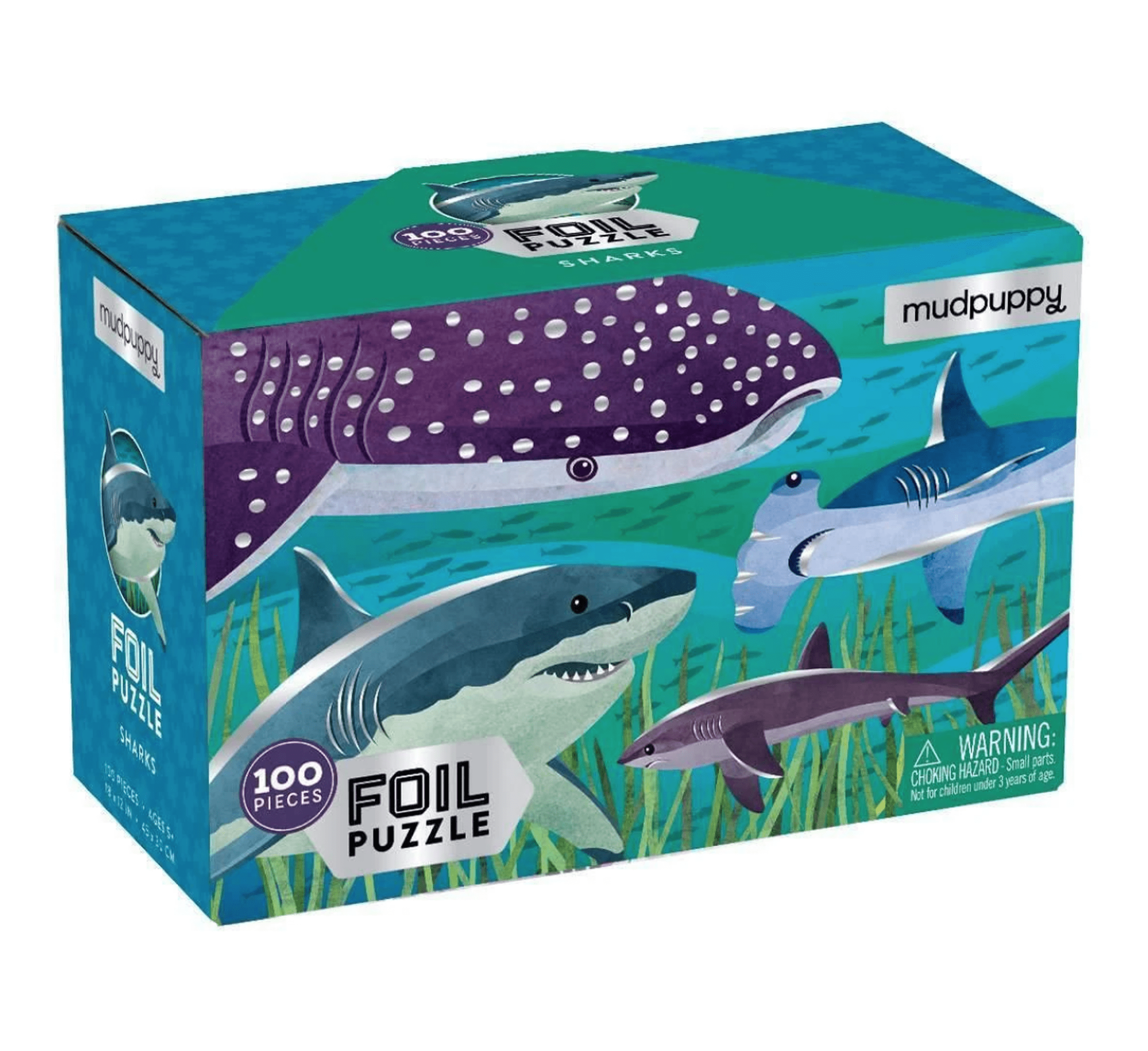 Requins Foil Puzzle-Puzzle-MUDPUPPY-jellyfishkids.com.cy