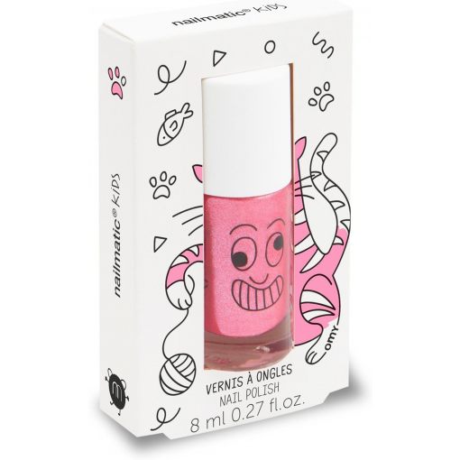 Water-based nail polish for kids - Kitty - candy pink glitter-Nailpolish-Nailmatic-jellyfishkids.com.cy