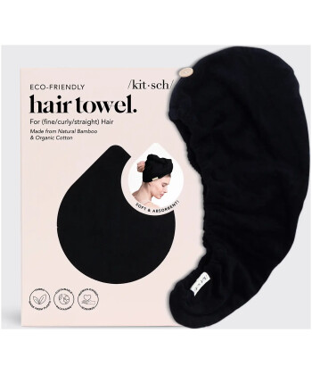 Quick Dry Hair Towel - Eco Black
